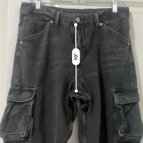 Men’s Zara Utility Cargo Jeans Size 31 - Black - Picture 13 of 15